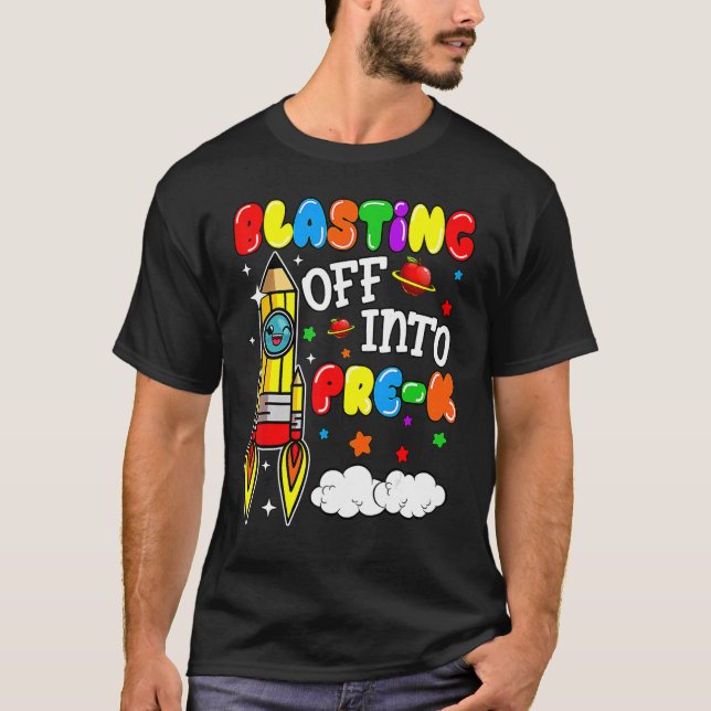 Camiseta Ir Para O Pré K De Volta Para O Garoto Da Escola (Frente)