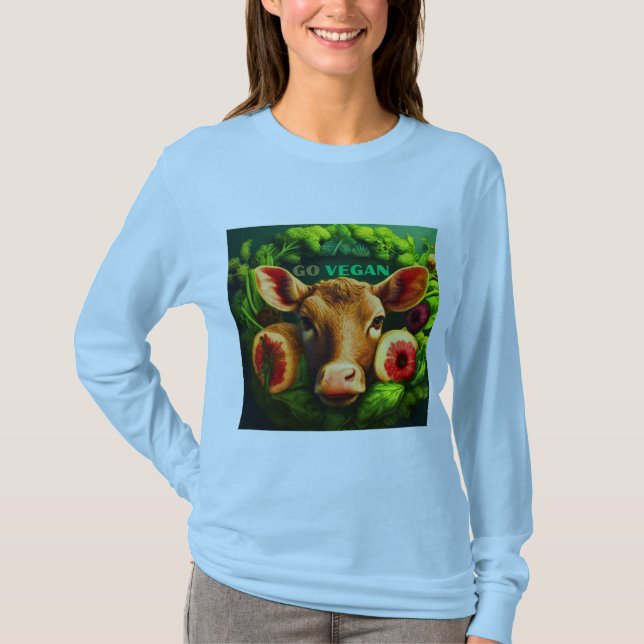 Camiseta Ir Vegan Salvar Animais (Frente)