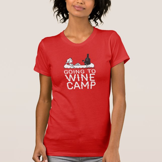 Camiseta Ir Wine acampamento - canoa (Frente)
