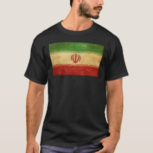 Camiseta Irã: Bandeira Vintage, Design, negro