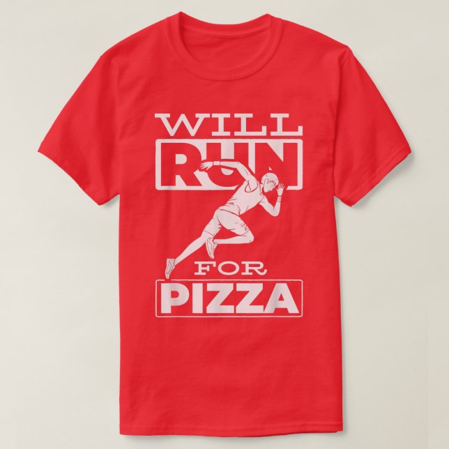 Camiseta Irá Correr Para Pizza Marathon Track Runner T (Frente do Design)