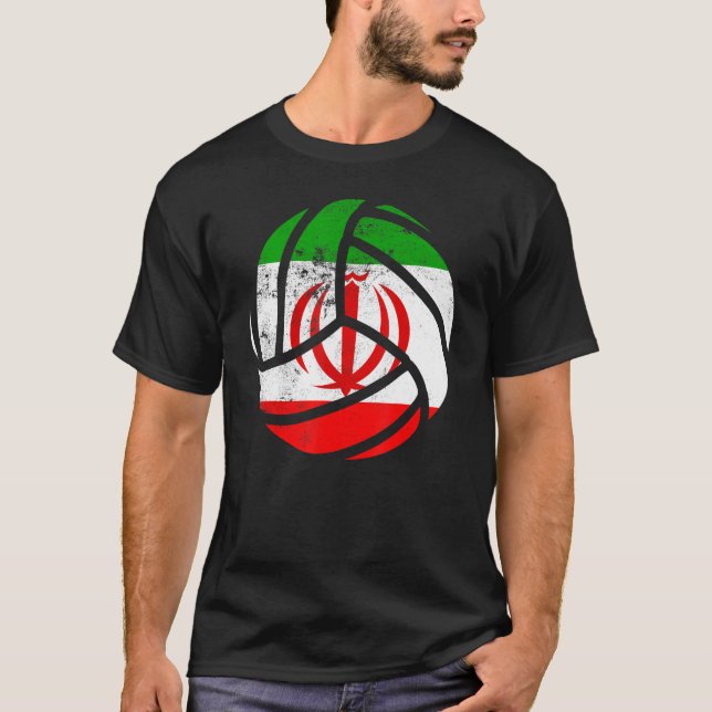 Camiseta Irã: Iranianos de Voleibol Bandeira Vêm (Frente)