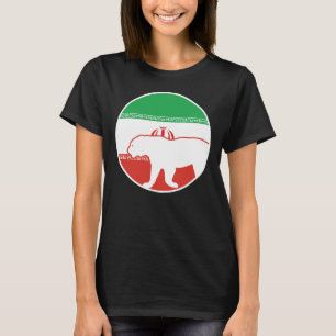 Camiseta Irã: Leopardo Bandeira Nacional Iraniana