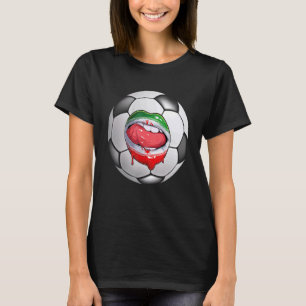 Camiseta Irã: Ventilador de futebol iraniano lança-bandeira