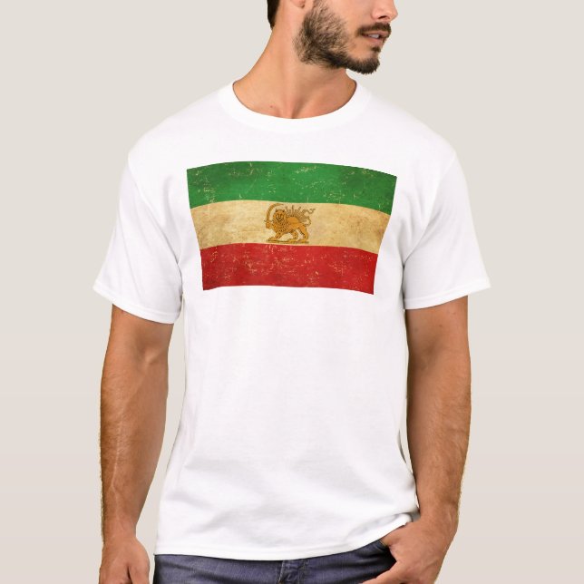 Camiseta Iran Flag Lion and Sun Shah of Iran Flag (Frente)