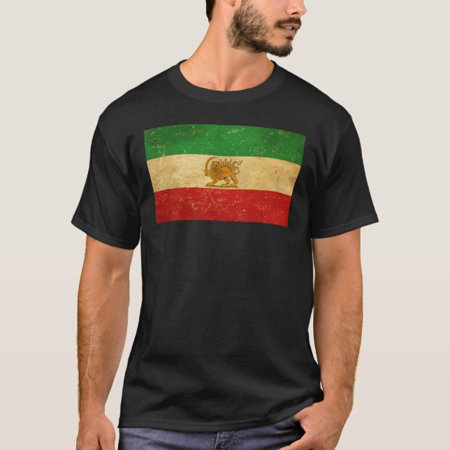 Camiseta Iran Flag Lion and Sun Shah of Iran Flag (Frente)