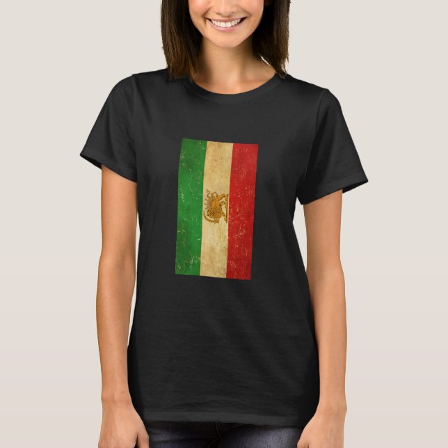 Camiseta Iran Flag Lion and Sun Shah of Iran Flag (Frente)
