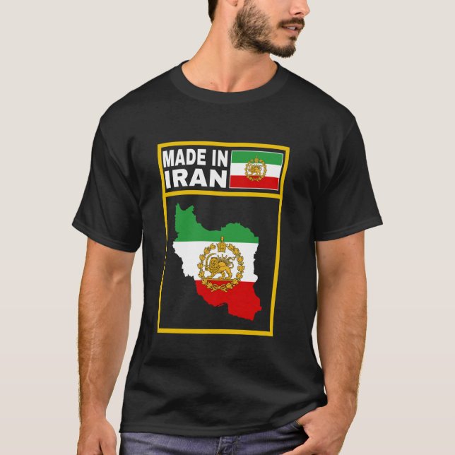 Camiseta Iran Lion Sun Flag,Iran,Persian,Iran map,Iran Flag (Frente)