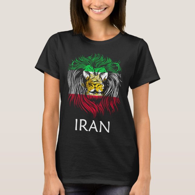 Camiseta Iranian Lion Head Flag Iran (Frente)