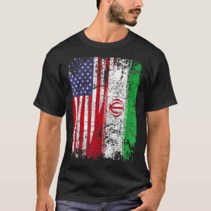 Camiseta IRANIAN ROOTS Half American Flag IRAN FLAG
