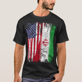 Camiseta Iraniana Roots Half American Flag Usa Iran Flag