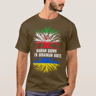 Camiseta Iraniano crescido com bandeira das Raízes Ucranian