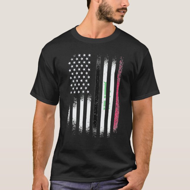 Camiseta Iraqi American Patriot Grown Country USA Flags Str (Frente)