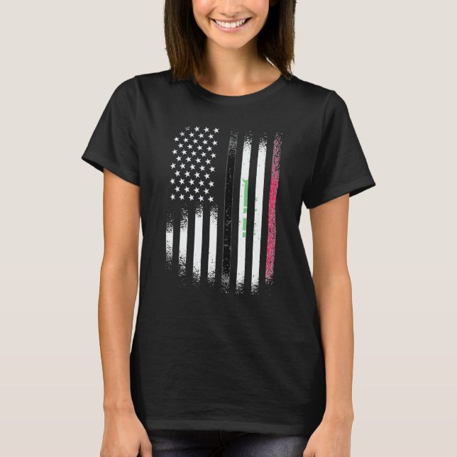 Camiseta Iraqi American Patriot Grown Country USA Flags Str (Frente)