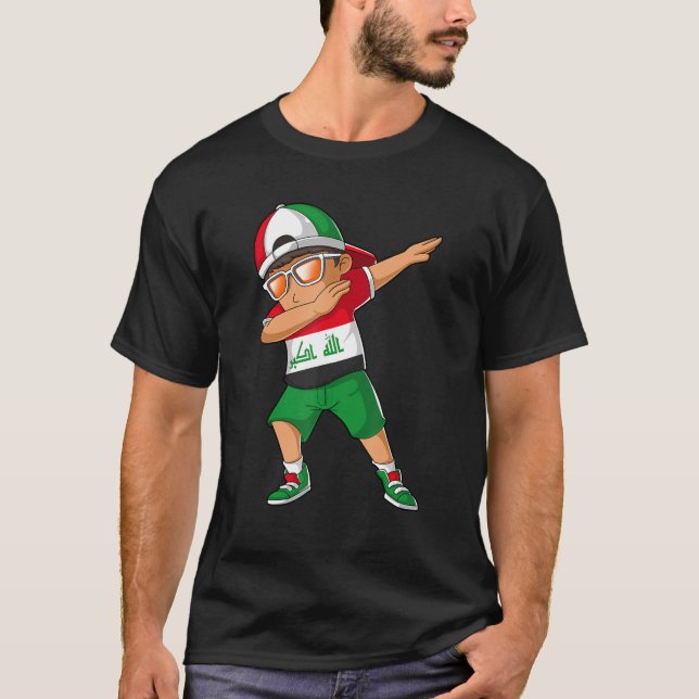 Camiseta Iraqis Boy Dabbing Dance Iraque Roota Herança (Frente)