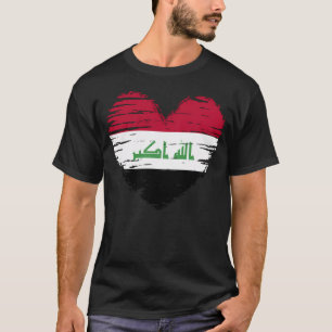 Camiseta Iraque Coração Bandeira Iraquiana Iraquiano