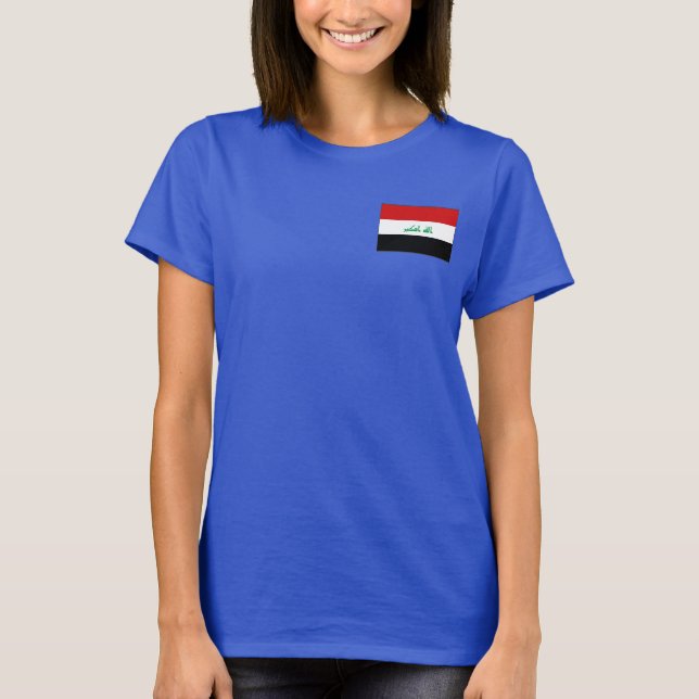 Camiseta Iraque Flag e Map dk T-Shirt (Frente)