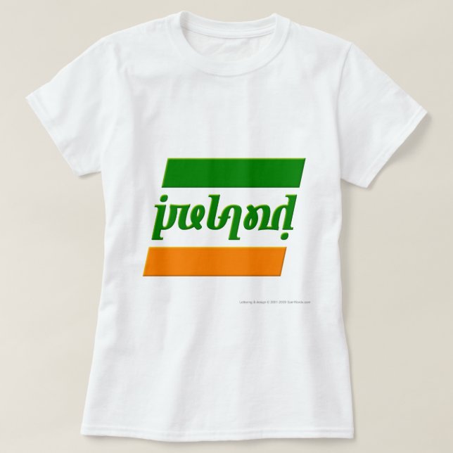 Camiseta "Ireland" Ambigram (Frente do Design)