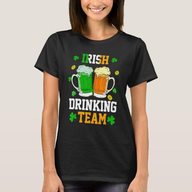 Camiseta Ireland Beer Irish Bebendo Team Shamrock Rua Patri (Frente)