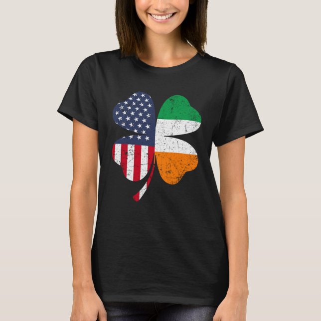 Camiseta Ireland Flag Irish St Patrick s Day USA Flag Lucky (Frente)