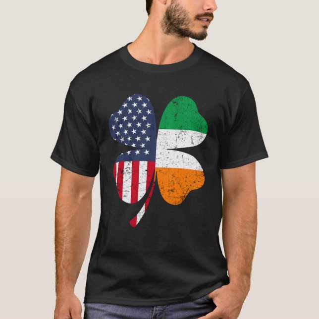 Camiseta Ireland Flag Irish St Patrick s Day USA Flag Lucky (Frente)
