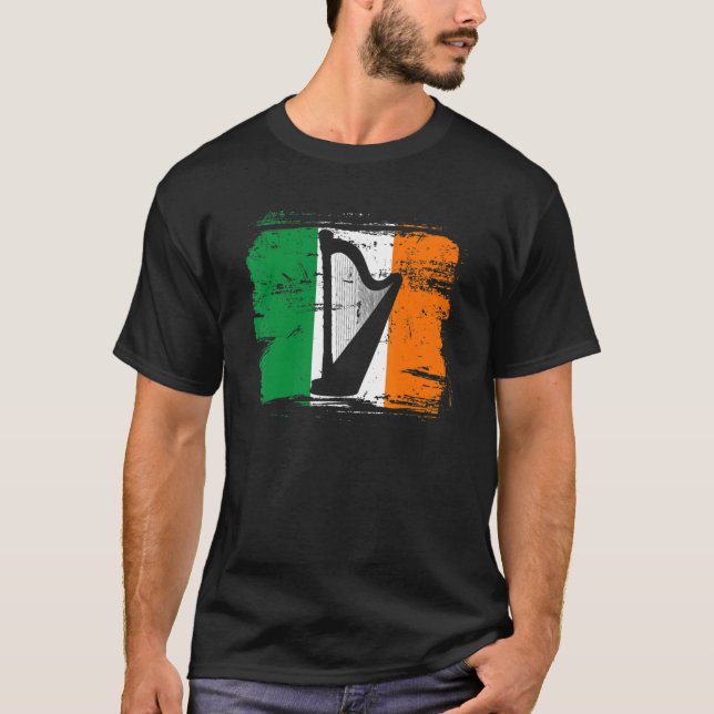 Camiseta Ireland Trad Music Harp Irish Flag Harpist Irelan (Frente)