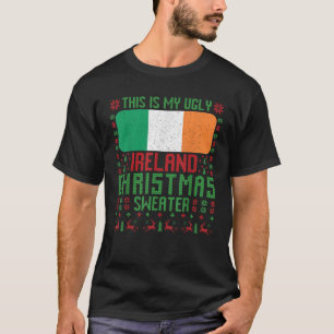 Camiseta Ireland Ugly Christmas Sweater Ireland Flag para I