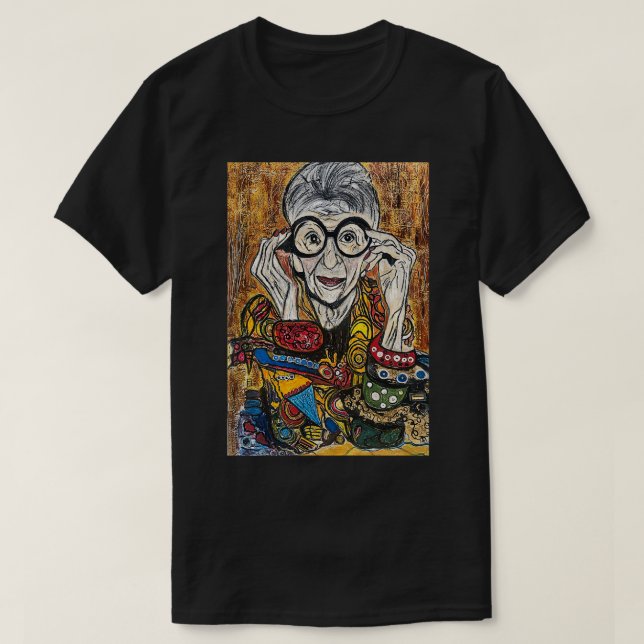 Camiseta Iris Apfel Fashion 3 (Frente do Design)