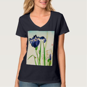 Camiseta Íris azul - impressão de aquarela japonesa