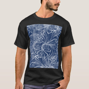 Camiseta Íris em Aquarela: Índigo Vintage Nouveau