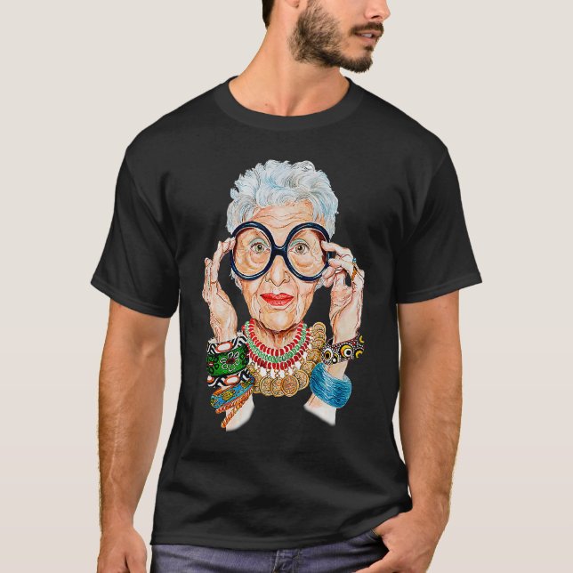 Camiseta Iris Fashion Apfel é, em última análise, uma forma (Frente)