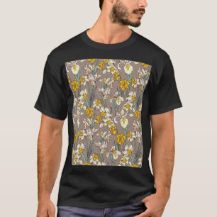 Camiseta Iris Narcissus Flowers Vintage Sem Costura