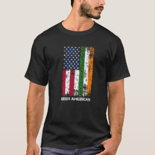 Camiseta Irish American Flag 4 Leaf Clover St. Patrick's Da
