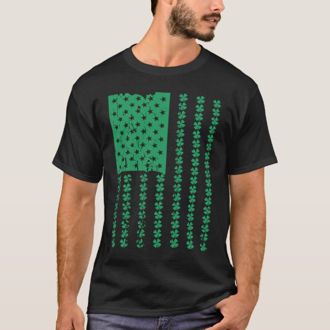 Camiseta Irish American Flag C St Patricks Day Shamrock  1 (Frente)