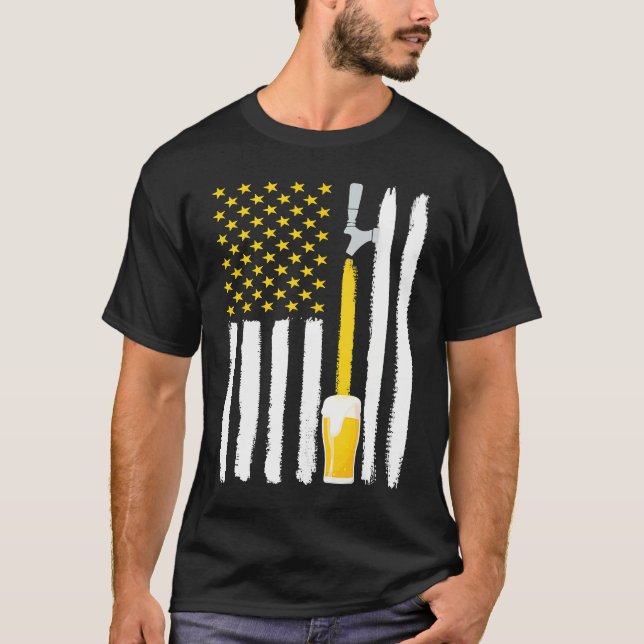 Camiseta Irish American Flag Draft Beer Shamrock Beer Day M (Frente)