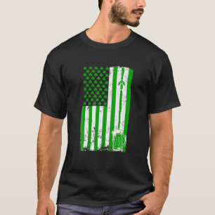 Camiseta Irish American Flag Draft Beer Shamrock Rua Patric