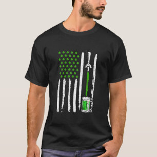 Camiseta Irish American Flag Draft Beer Shamrock Rua Patric