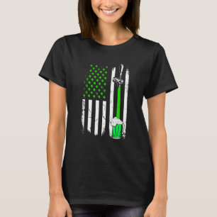 Camiseta Irish American Flag Draft Beer Shamrock Rua Patric
