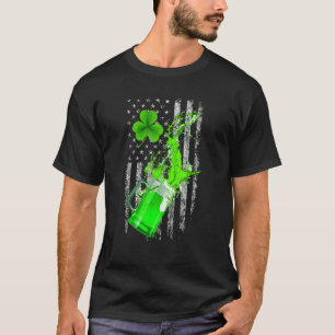 Camiseta Irish American Flag Draft Beer Shamrock Rua Patric