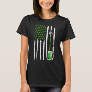 Camiseta Irish American Flag Draft Beer Shamrock Rua Patric