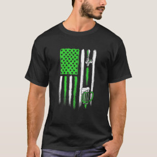 Camiseta Irish American Flag Draft Beer Shamrock Rua Patric