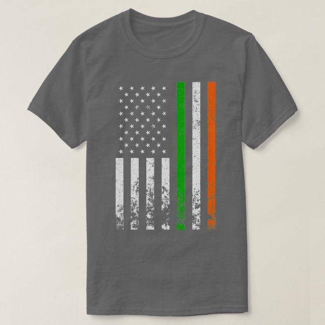 Camiseta Irish American Flag Ireland Flag DIA DE SÃO PATRÍC (Frente do Design)