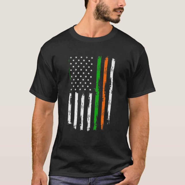 Camiseta Irish American Flag Ireland Flag Dia de São Patríc (Frente)