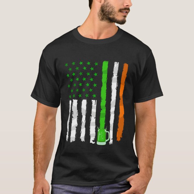 Camiseta Irish American Flag Ireland Flag Ireland Shamrock  (Frente)