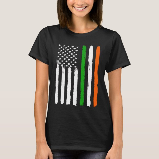 Camiseta Irish American Flag Ireland Flag ST PATRICK'S DAY  (Frente)