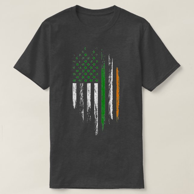 Camiseta Irish American Flag Ireland Pride St Patrick's Day (Frente do Design)