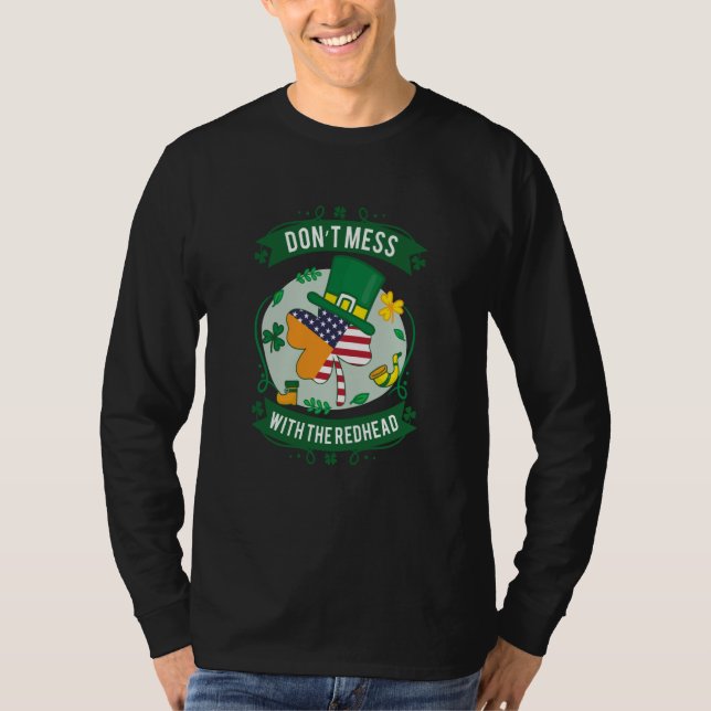 Camiseta Irish American Flag Ireland St Patrick's Day Shamr (Frente)