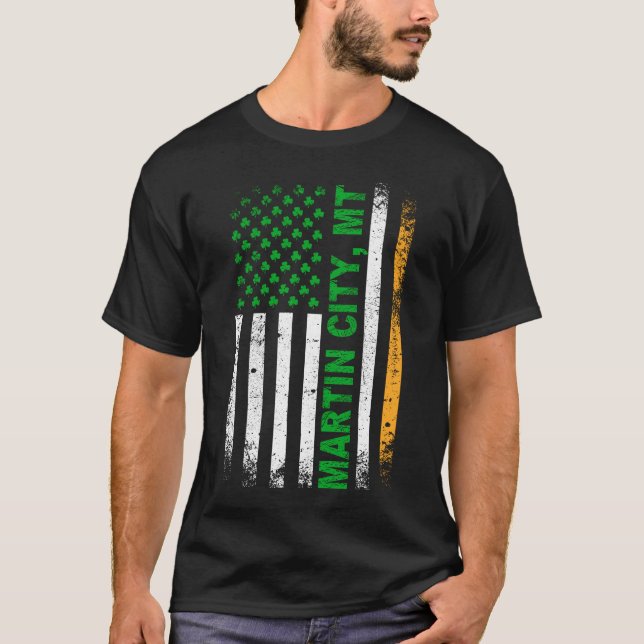 Camiseta Irish American Flag MARTIN CITY, MT (Frente)