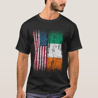 Camiseta Irish American Flag Oferece Nascer Americano Irlan
