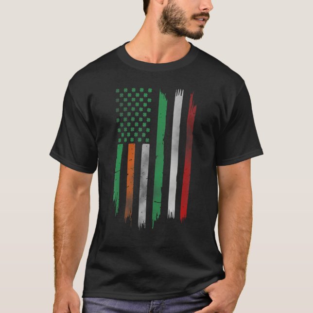 Camiseta Irish American flag Patrick's day Ireland Italy fl (Frente)